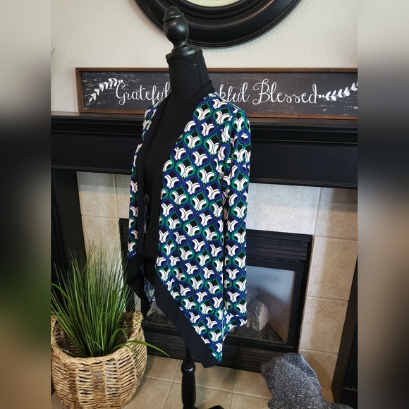 Kasper Black, Blue and Green Geometric Cardigan/Jacket - Picture 8 of 10